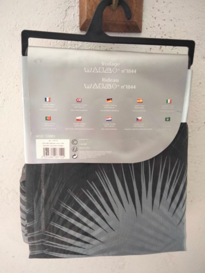 Voilage noir et gris 140x240 - photo numéro 4