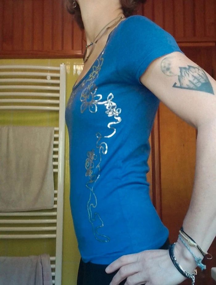 T-shirt femme Violet avec sequins - photo numéro 7
