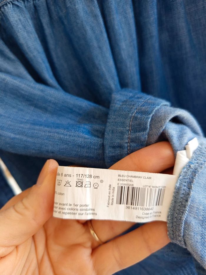 Chemise blouse boutons pression en jean Monoprix 8 ans - photo numéro 5