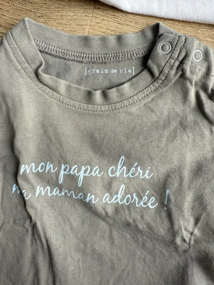 Lot 3 t shirts bébé garçon 3 mois très bon état grain de blé Gemo dopodopo réduction lot - photo numéro 3