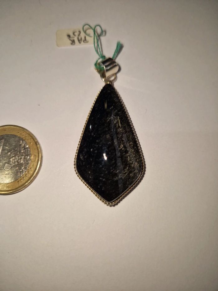 Pendentif obsidienne argentée Mexique - photo numéro 6