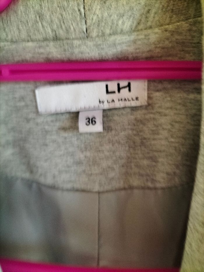 Veste blazer coton gris clair - photo numéro 3