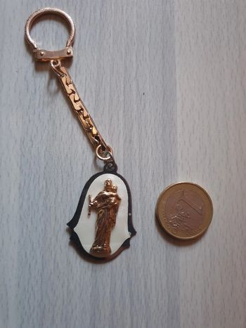 Magnifique porte clefs ancien vintage nacre