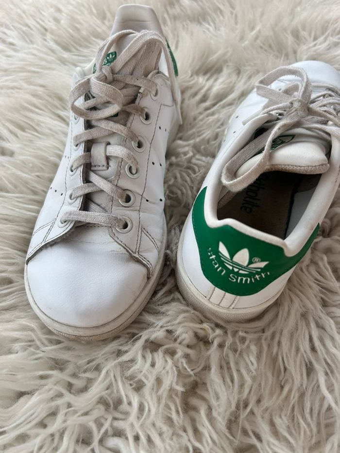Baskets adidas stan smith blanc/vert taille 36 2/3 - photo numéro 2