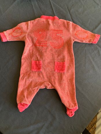 Pyjama velours Numéro 25 rouge 3 mois