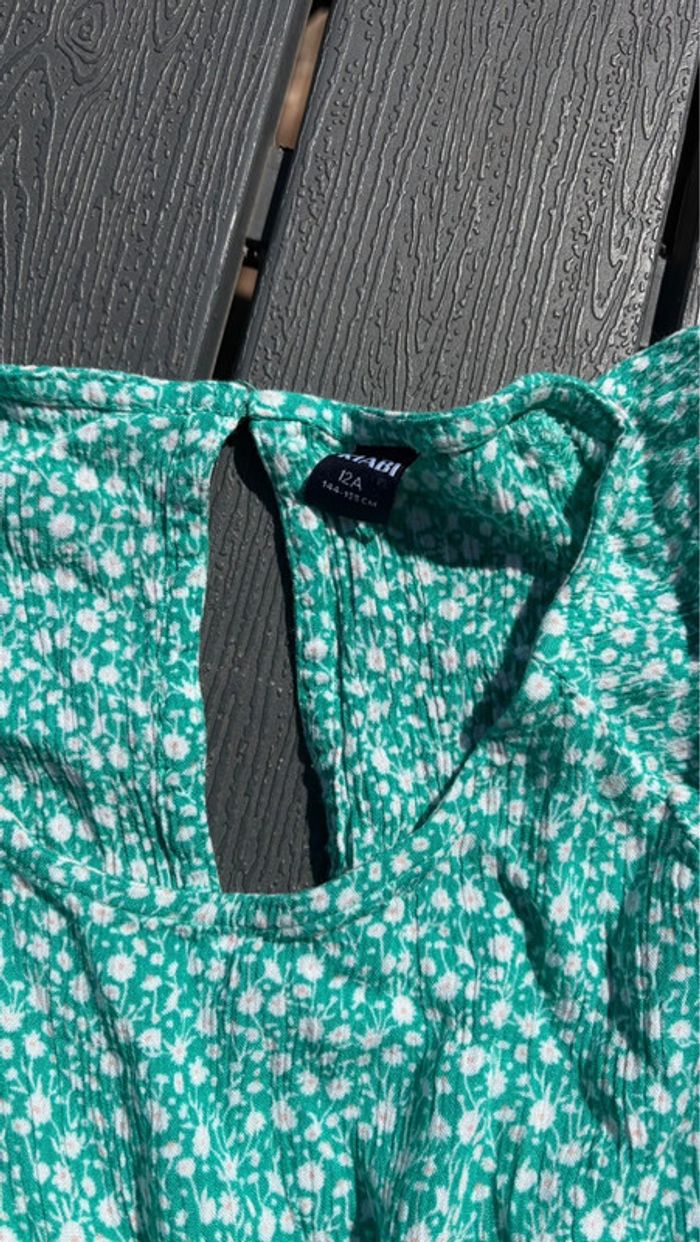 Robe fleurie verte Kiabi fille taille 12 ans - photo numéro 2