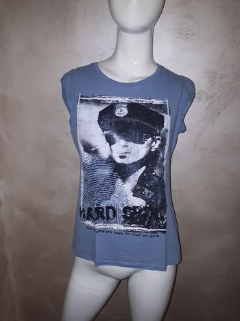 Tshirt bleu gris imprimé T M