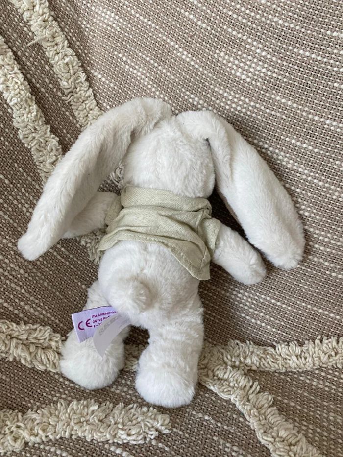 Peluche doudou 20cm Pommette Lapin blanc et marron beige très bon état - photo numéro 3
