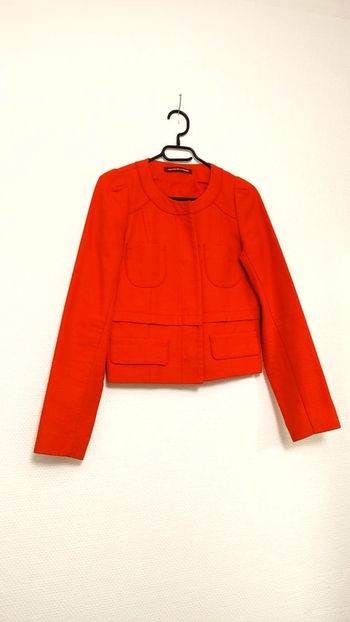 Veste blazer en tissu jacquard de la marque comptoir des cotonniers taille 36 orange