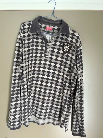 Polo homme à motifs gris manches longues taille XL Kaporal