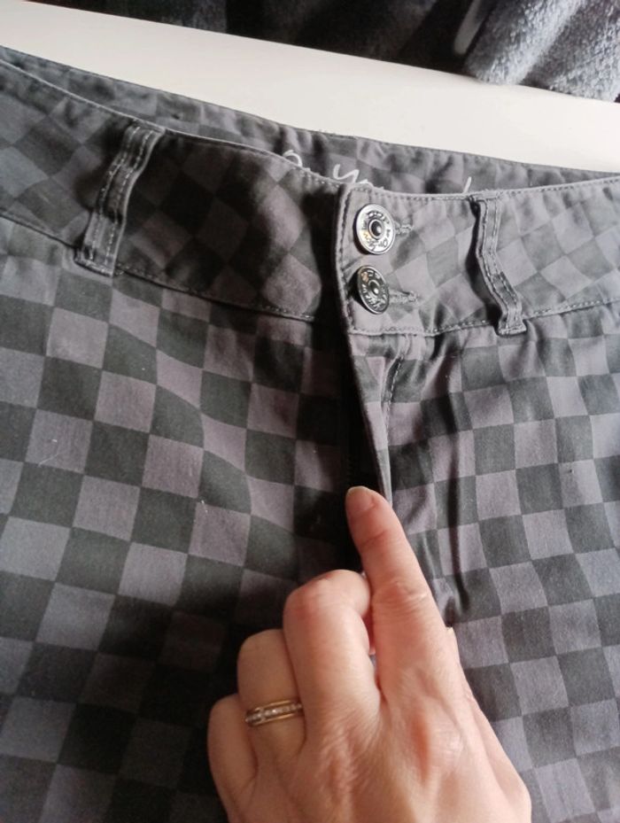Pantalon court femme DDP taille 40 rétro vintage a carreaux coupe skinny - photo numéro 6