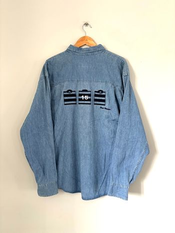 Très jolie sur chemise en jean workwear Serge Blanco 15 rugby 🏉 logo brodé 🧵 taille XL