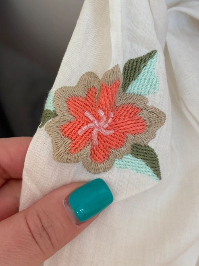 🤍 sublime chemise broderies fleurs - Sinequanone - T38 - photo numéro 9