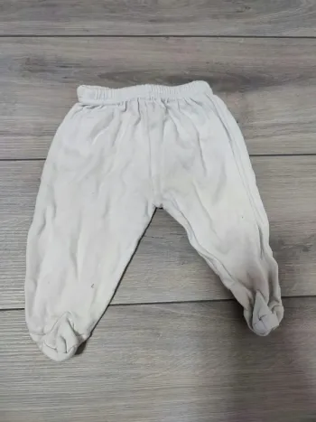 Pantalon 3 mois blanc avec pied mixte