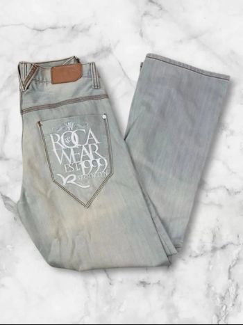 Jean Baggy Hip-Hop Y2K Rocawear Brodé Brooklyn - Taille 32 (Équivalent 42)