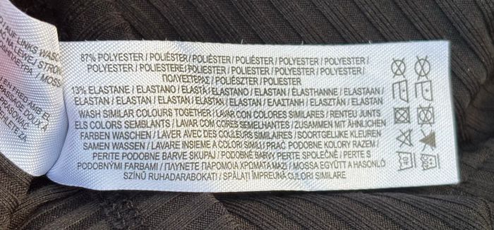 Robe courte côtelée noire à manches longues avec boutons T38 – Primark - photo numéro 6