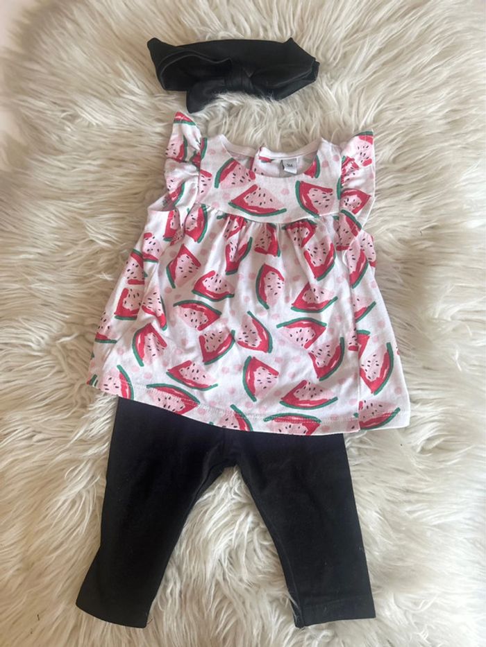 Fille 👧🏻 Lot 3 mois été - 3 tenues/tuniques + 1 robe + 1 bandeau - photo numéro 3