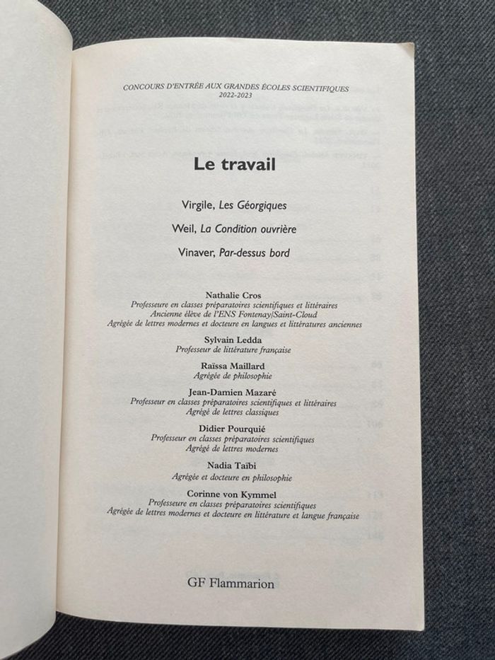 Manuel prépas scientifiques - Le travail - GF - photo numéro 2