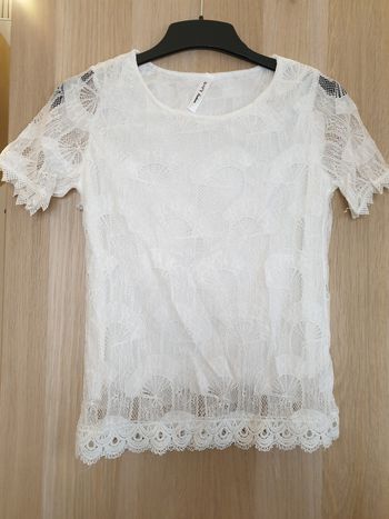 T-shirt Blanc avec dentelle