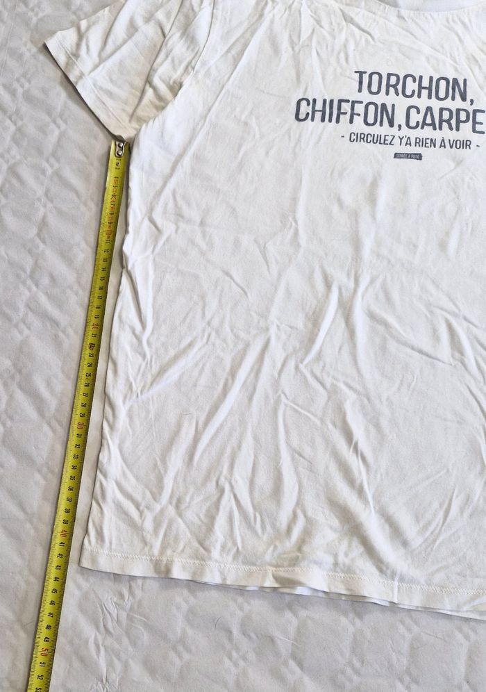 T-shirt Homme Blanc à Message Humour "Torchon Chiffon Carpette" - Monsieur TSHIRT - Taille XXL - photo numéro 5