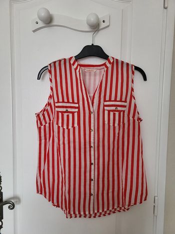 Débardeur blanc et rouge camaïeu