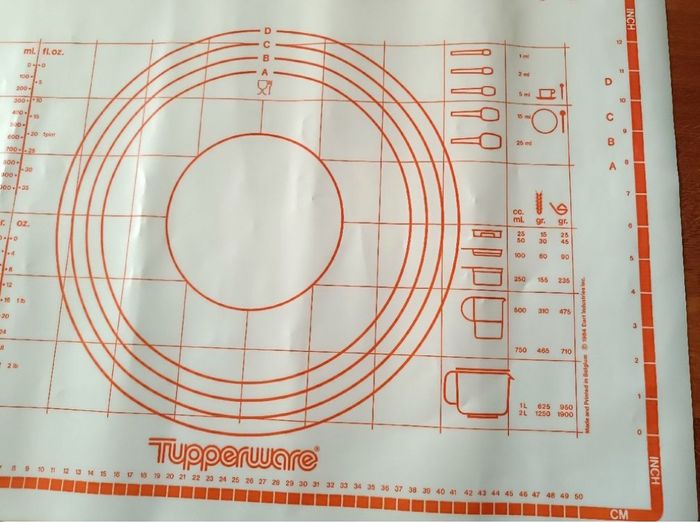 Tapis- feuille de pâtisserie Tupperware vintage blanc/orange - photo numéro 5