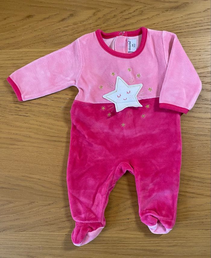 Absorba Pyjama Grenouillère rose/fuchsia Taille 1 mois - photo numéro 4