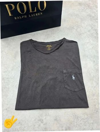 T-shirt Ralph Lauren L coupe col rond gris Homme Men tee25b