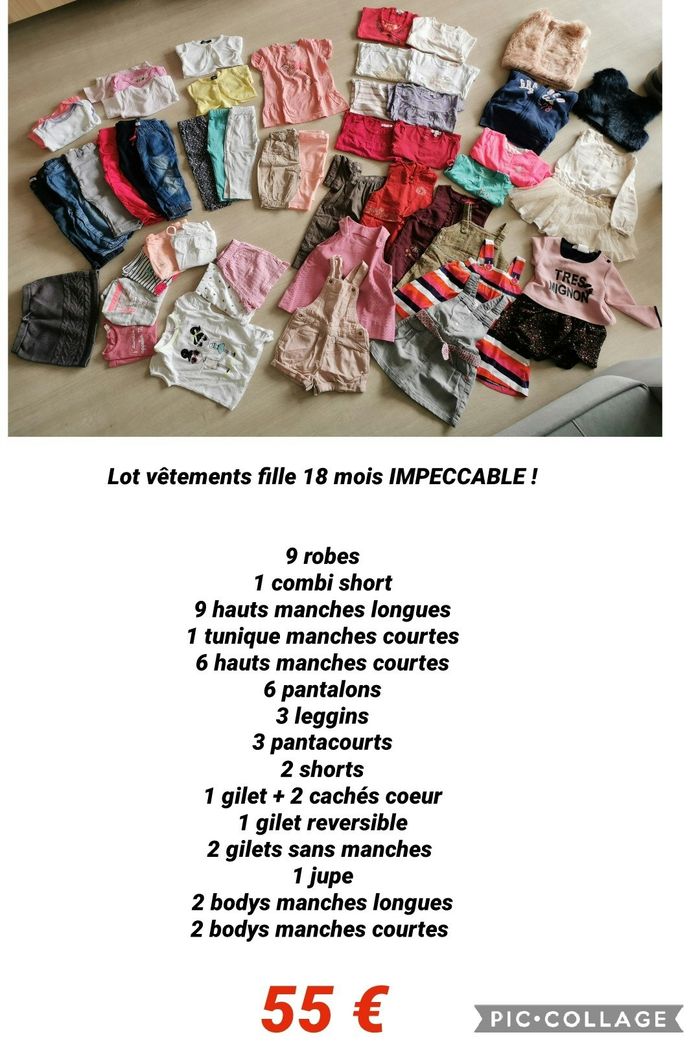 Lot fille 18 mois 51 articles