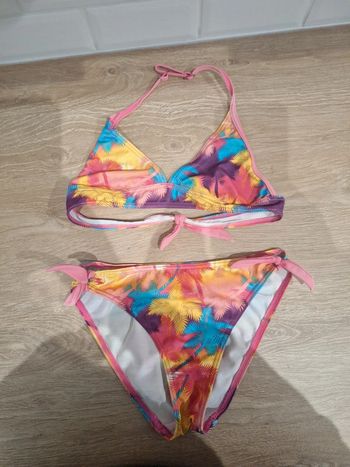 Maillot de bain 2 pièces 14ans motif palmiers