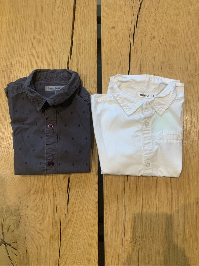 Lot 2 chemises manches longues garçon 5 ans