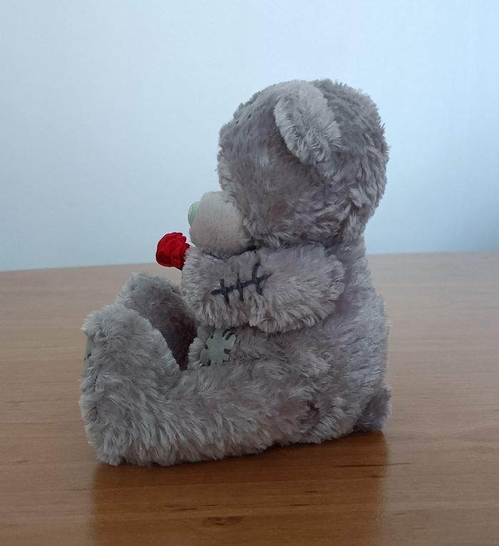 Peluche Doudou Ours gris avec rose rouge. Me to you. 19 cm - photo numéro 3