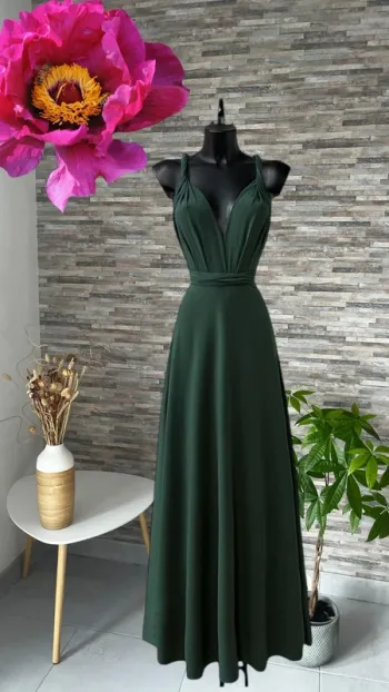 Robe positions diverses vert foncé fabriquée en France