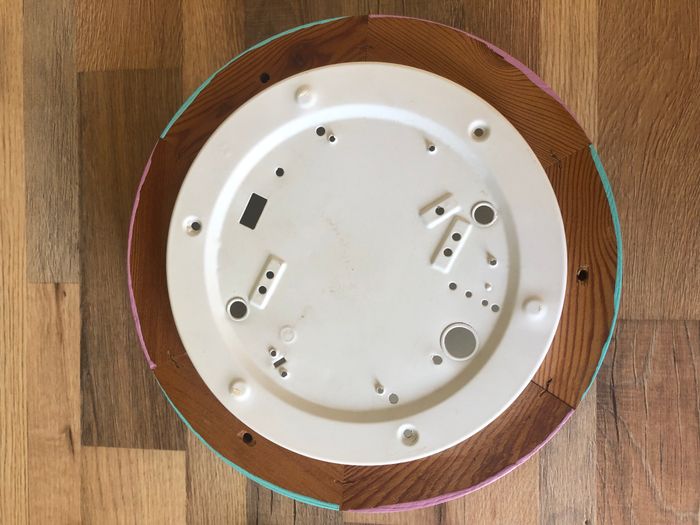 Plafonnier luminaire rond verre et bois - photo numéro 5