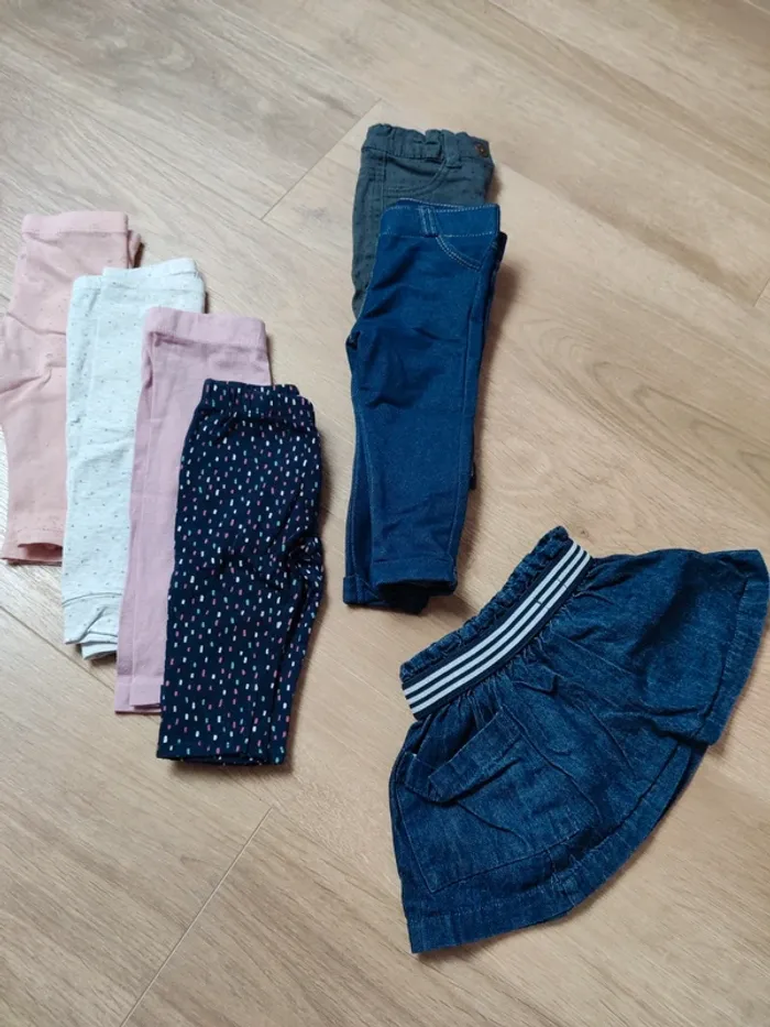 Lot pantalon+jupe fille 6 mois