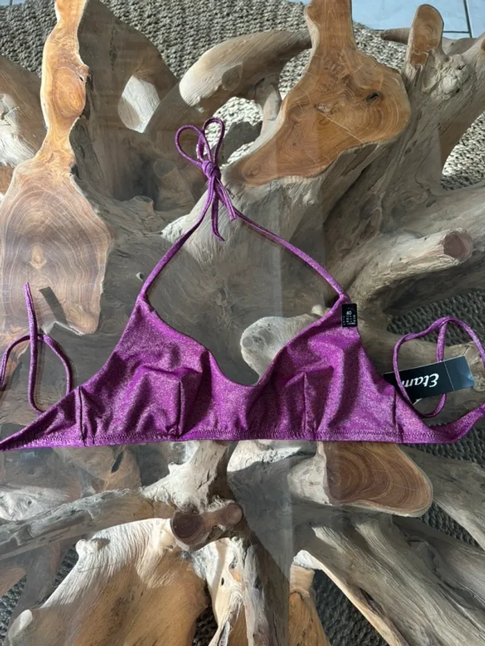 Haut de maillot de bain Etam prune doré Glitz - photo numéro 2