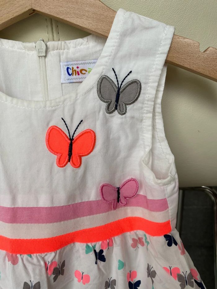 Robe sans manche papillons fluo 12 mois - photo numéro 2