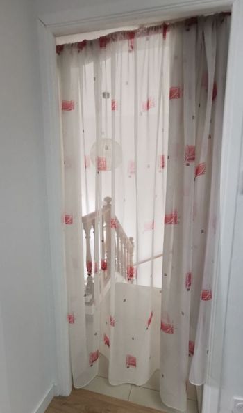 Voilage blanc larg. 202 motifs couleurs confection couturière