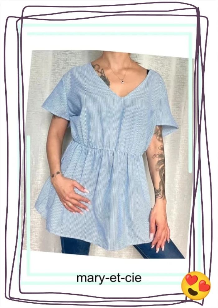 SOLDÉ - Blouse manches courtes taille 52 - photo numéro 3