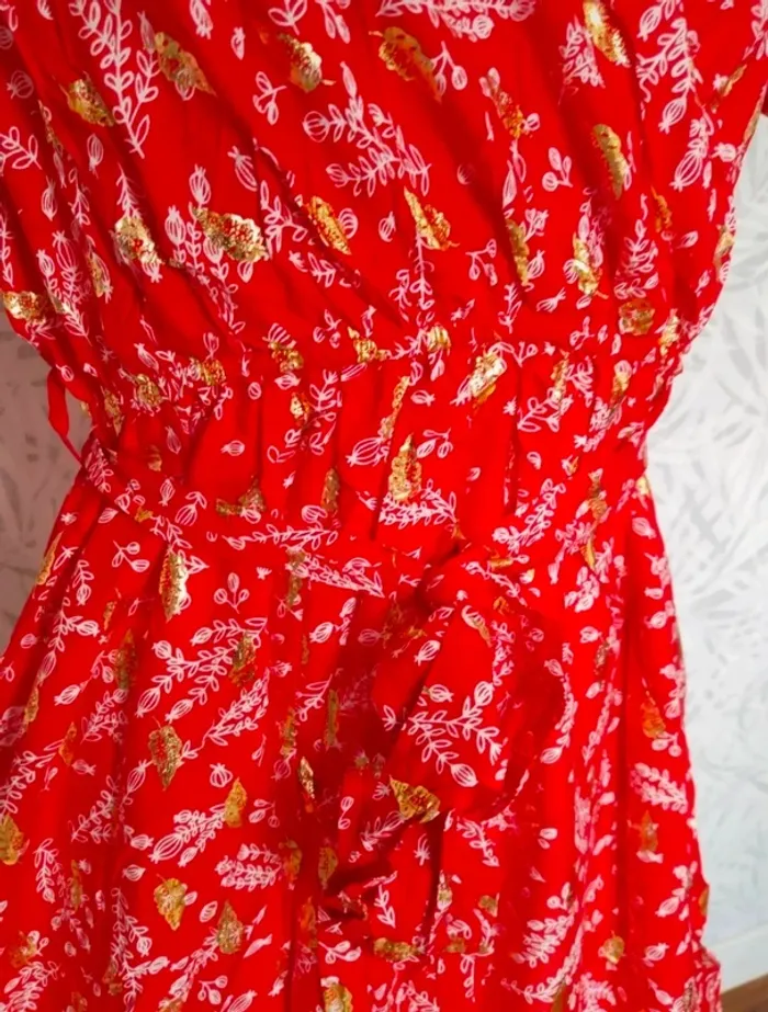 Superbe robe longue femme été avec dorures neuve taille S M 36 38 40 - photo numéro 5