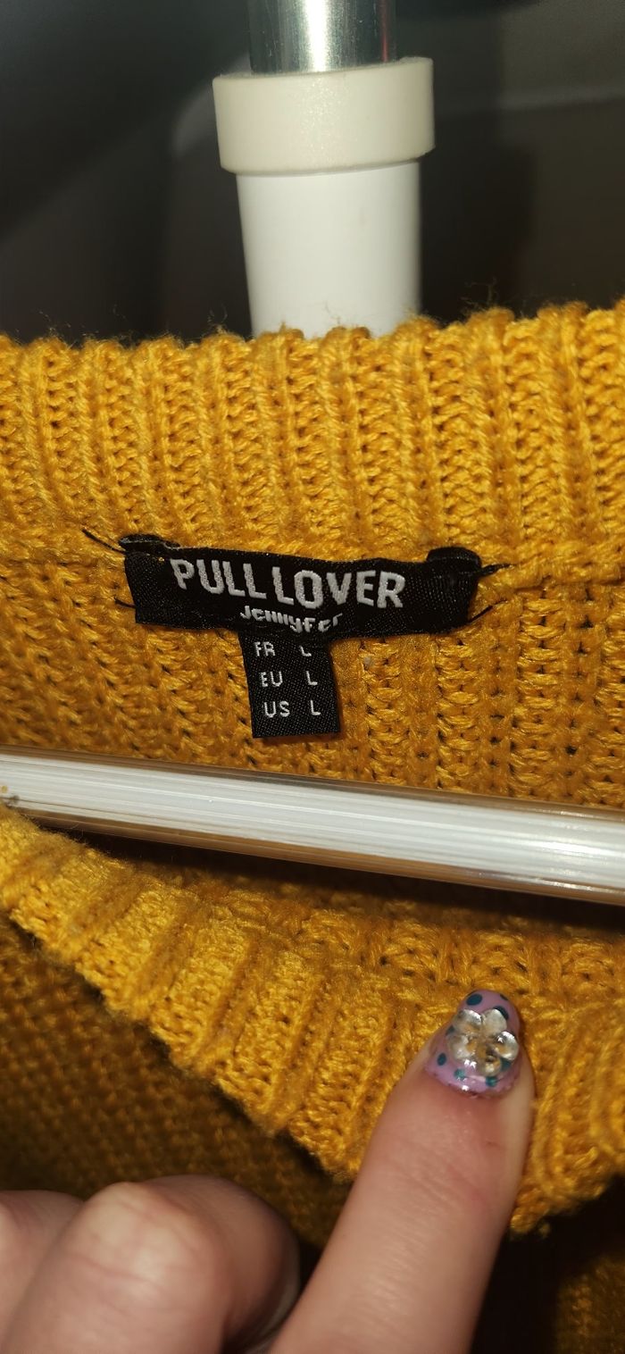 Pull en maille moutarde - photo numéro 3