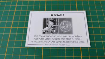 Carte spectacle tout comme Pinocchio pièce jeu de société Monopoly Disney éditions Hasbro #B94