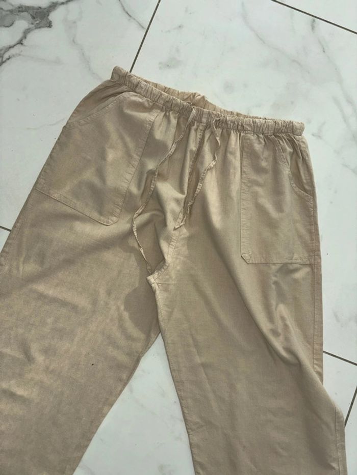 Pantalon beige 100% coton taille XXL - photo numéro 2