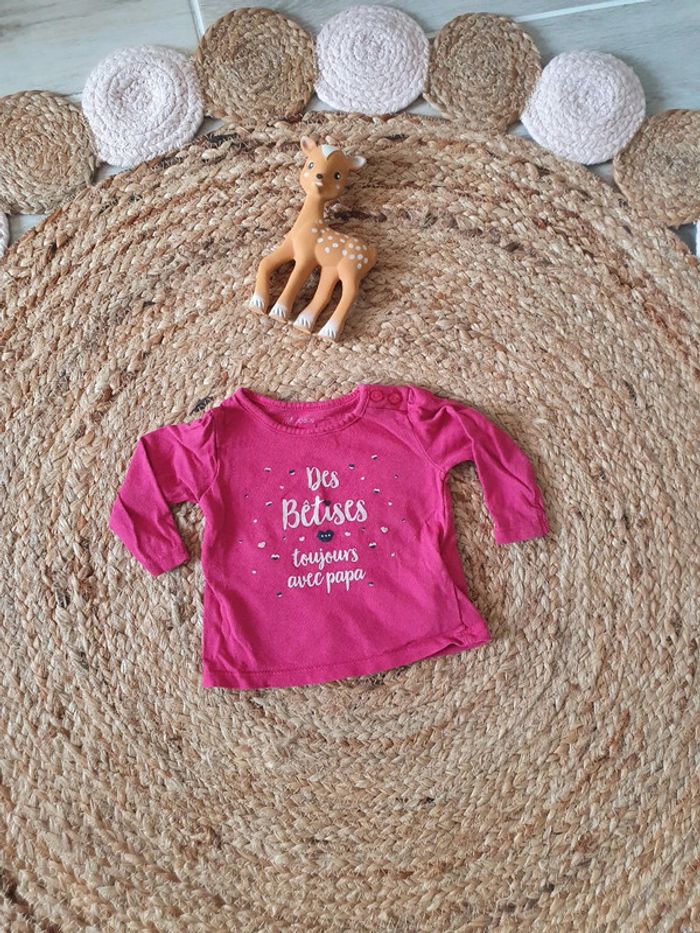 T-Shirt manche longue bébé fille 3 mois
