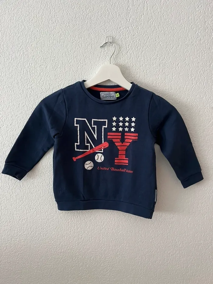 Sweat garçon bleu marine La Fabrique des Garçons - Taille 5 ans