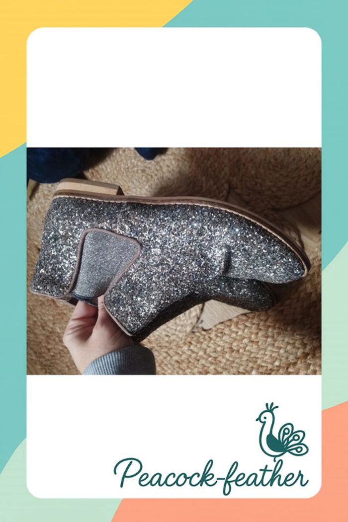 Bottines paillettes argentées Zara 36 - photo numéro 3