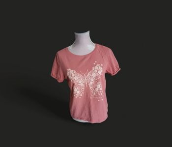 T shirt papillon rose 12 ans