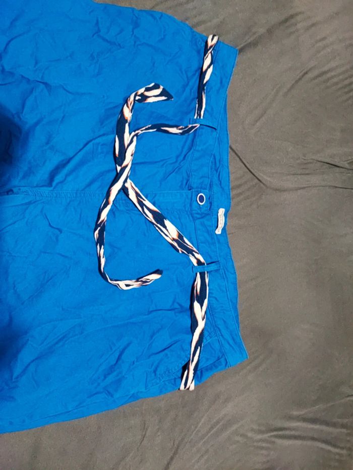 Pantalon bleu avec ceinture ruban - photo numéro 2