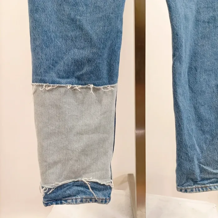 Jean patchwork boyfriend Pull&Bear Jean droit Femme Taille 40 - A395 - photo numéro 12