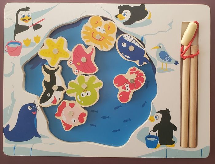 Jeu de pêche en bois